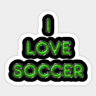 I Love Soccer - Green Sticker